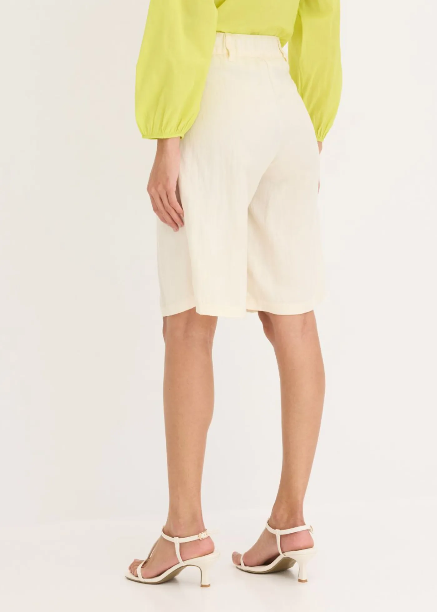 Bermudas de mezcla de viscosa suave Mujer Shorts|Pantalones