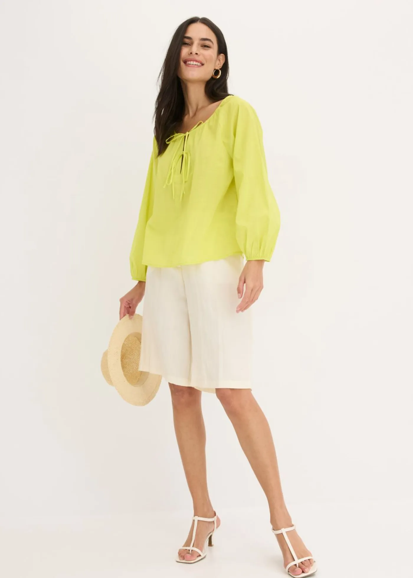 Bermudas de mezcla de viscosa suave Mujer Shorts|Pantalones