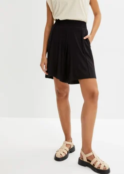 Best Bermudas de punto con cinturilla cómoda Mujer Shorts|Pantalones