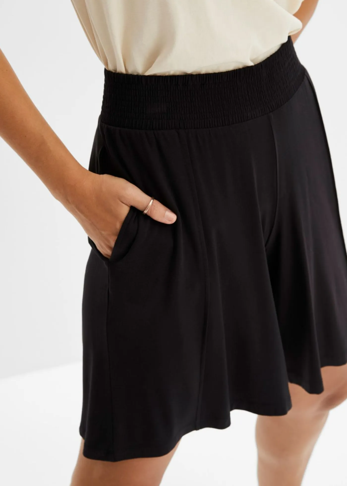 Best Bermudas de punto con cinturilla cómoda Mujer Shorts|Pantalones