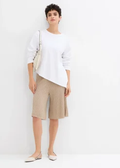 Clearance Bermudas de punto de mezcla de viscosa con talle alto Mujer Esenciales|Shorts