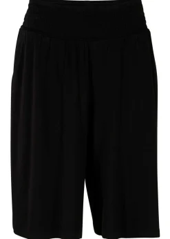 Outlet Bermudas de punto de mezcla de viscosa Mujer Shorts|Pantalones