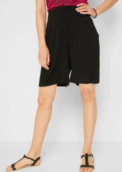 Outlet Bermudas de punto de mezcla de viscosa Mujer Shorts|Pantalones