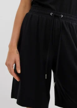 Bermudas de punto de viscosa fluida Mujer Shorts|Básicos