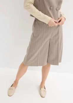 Best Bermudas de raya diplomática con pinzas Mujer Shorts|Pantalones
