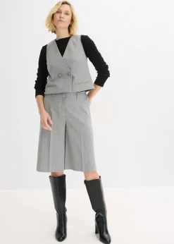 Sale Bermudas de raya diplomática con pinzas Mujer Shorts|Pantalones