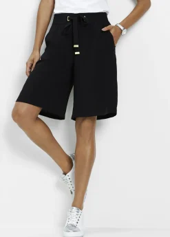 New Bermudas de viscosa con cinturón Mujer Shorts|Pantalones