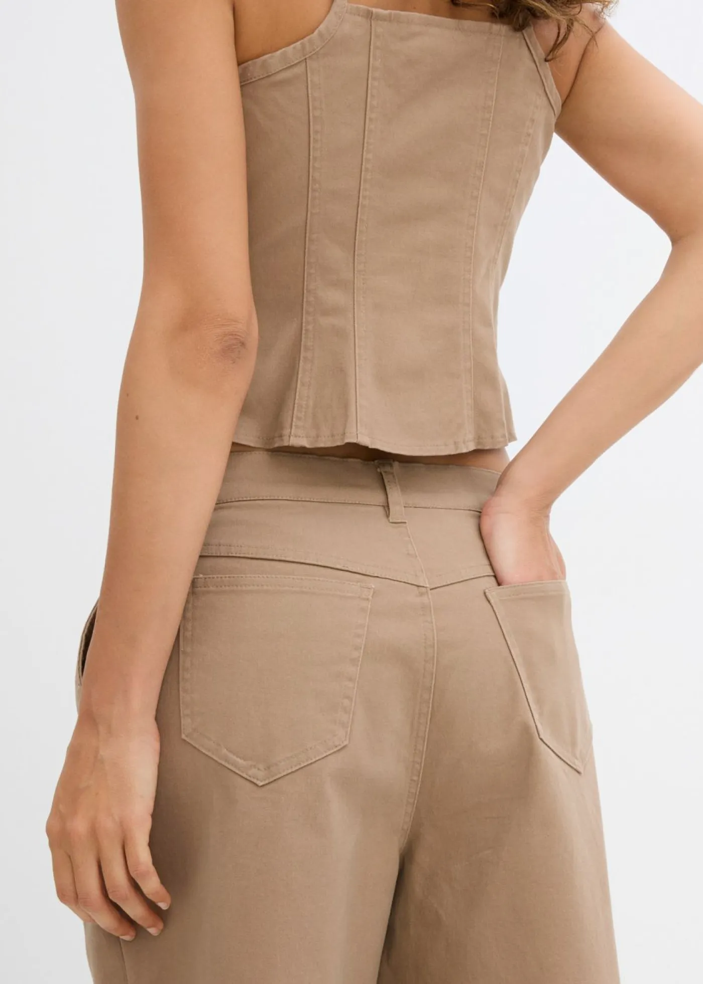New Bermudas largas de mezcla de algodón elástico Mujer Conjuntos De Ropa|Shorts