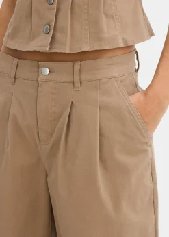 New Bermudas largas de mezcla de algodón elástico Mujer Conjuntos De Ropa|Shorts