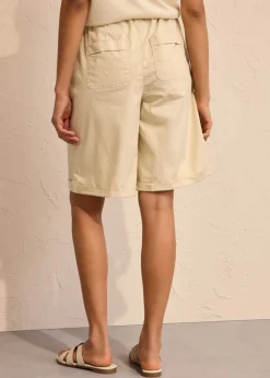 Hot Bermudas papertouch de mezcla de algodón Mujer Shorts|Pantalones