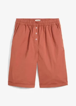 Hot Bermudas papertouch de mezcla de algodón Mujer Shorts|Pantalones