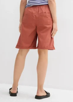 Hot Bermudas papertouch de mezcla de algodón Mujer Shorts|Pantalones