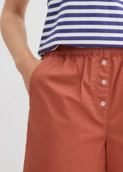 Hot Bermudas papertouch de mezcla de algodón Mujer Shorts|Pantalones