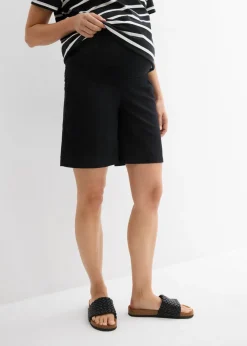 Best Bermudas premamá 2 en 1 de lino y algodón con banda abdominal Mujer Premamá