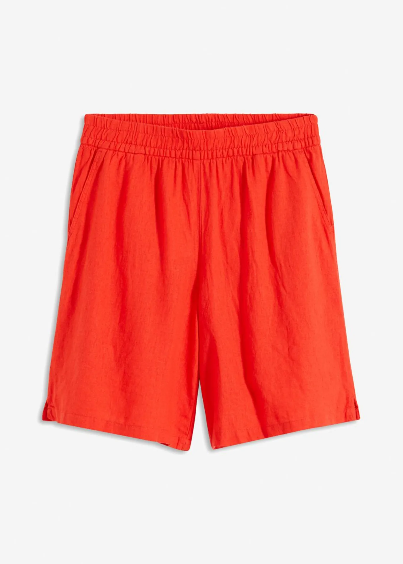 Clearance Bermudas sin cierre de mezcla de lino vaporoso Mujer Shorts|Pantalones