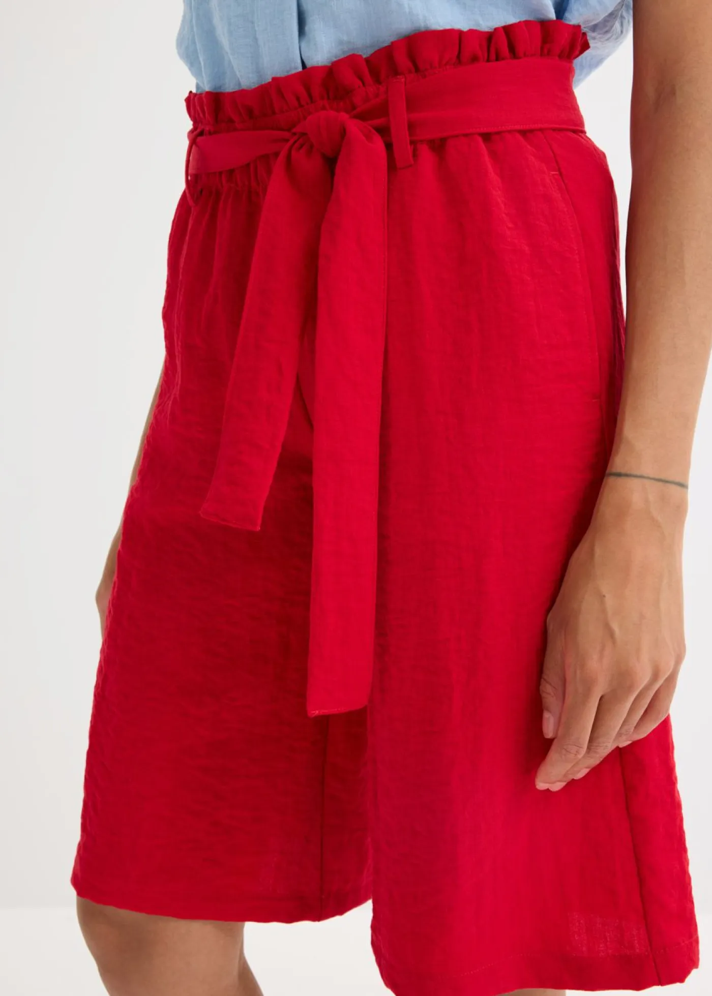 Online Bermudas sin cierre de mezcla de viscosa fluida Mujer Shorts|Pantalones