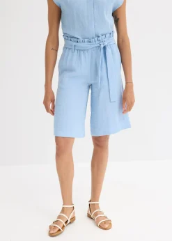 New Bermudas sin cierre de mezcla de viscosa fluida Mujer Shorts|Pantalones