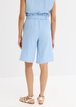 New Bermudas sin cierre de mezcla de viscosa fluida Mujer Shorts|Pantalones