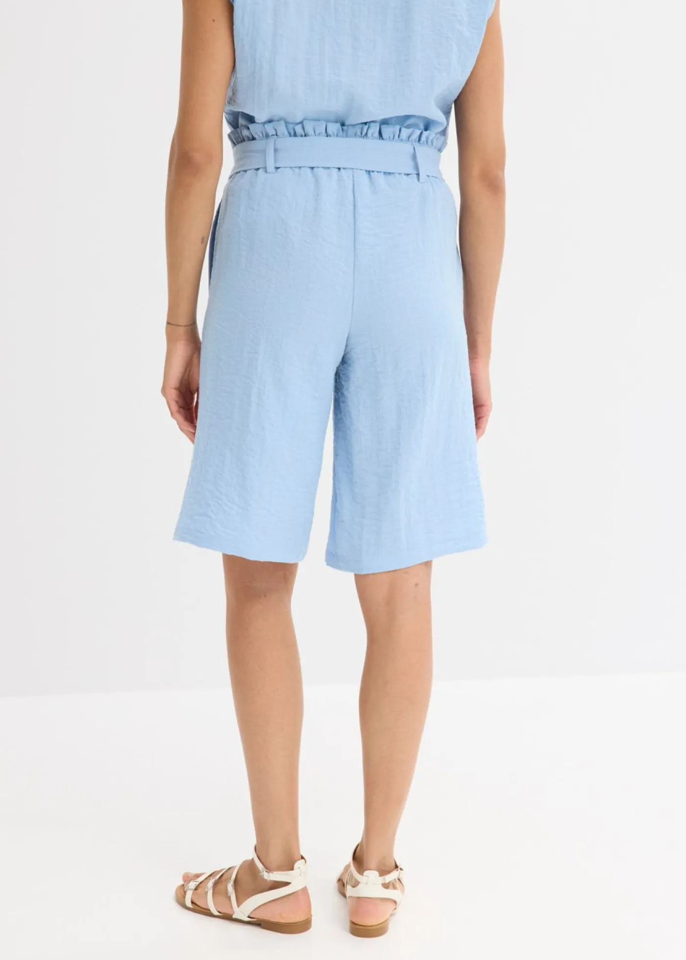 New Bermudas sin cierre de mezcla de viscosa fluida Mujer Shorts|Pantalones