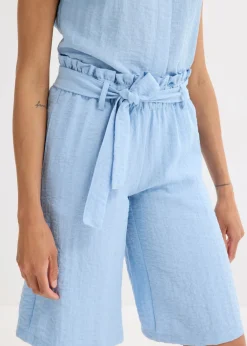 New Bermudas sin cierre de mezcla de viscosa fluida Mujer Shorts|Pantalones