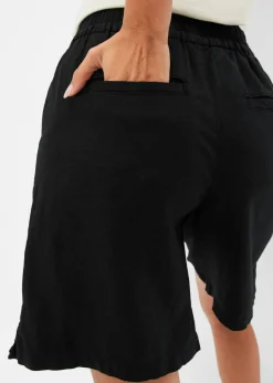 Sale Bermudas sin cierre de mezcla de lino vaporoso Mujer Shorts|Pantalones