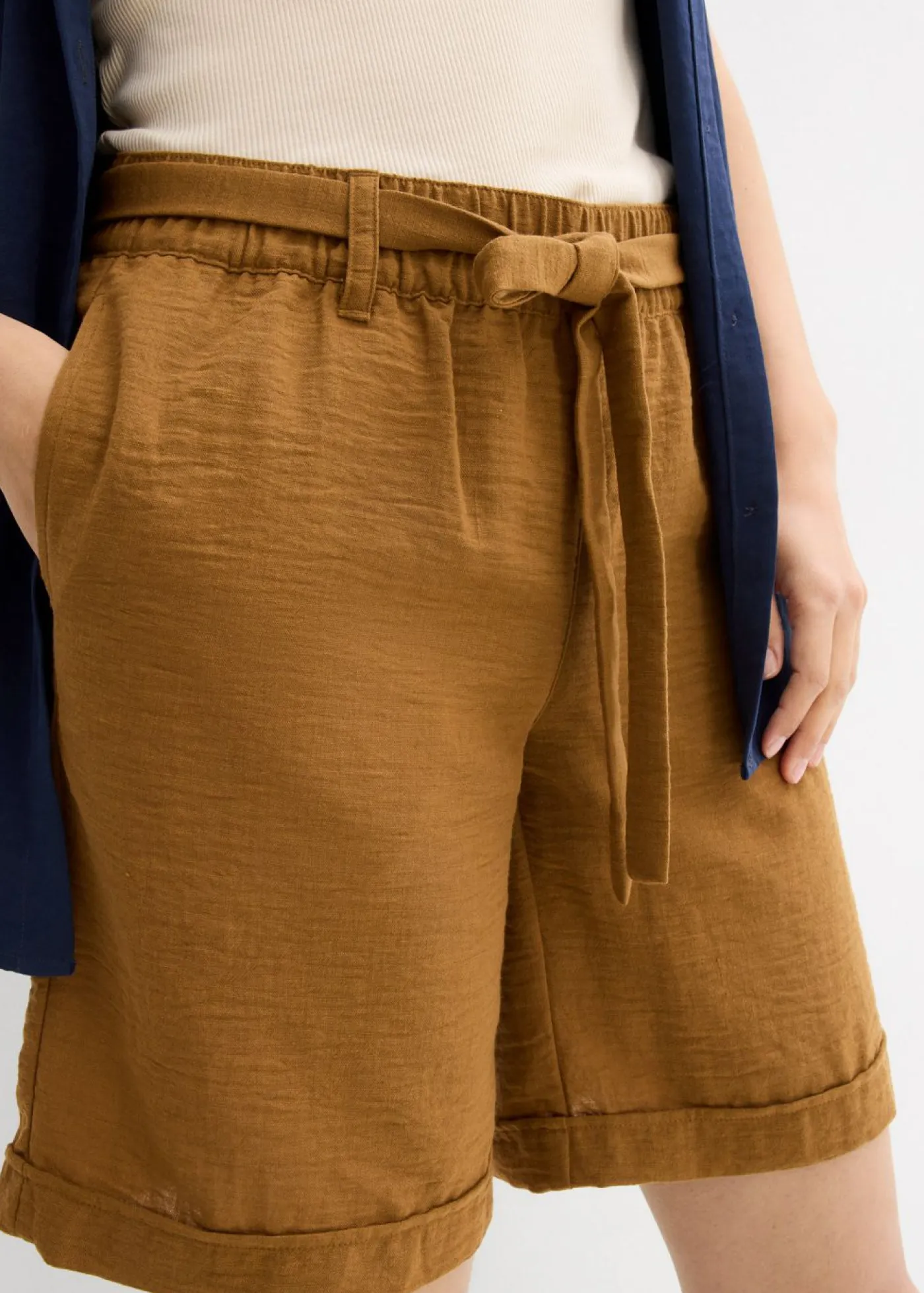 Clearance Bermudas tipo paperbag Mujer Shorts|Pantalones