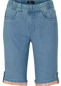 Hot Bermudas vaqueras con dobladillo de color Mujer Shorts