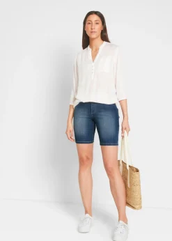 Sale Bermudas vaqueras de talle medio Mujer Shorts|Vaqueros