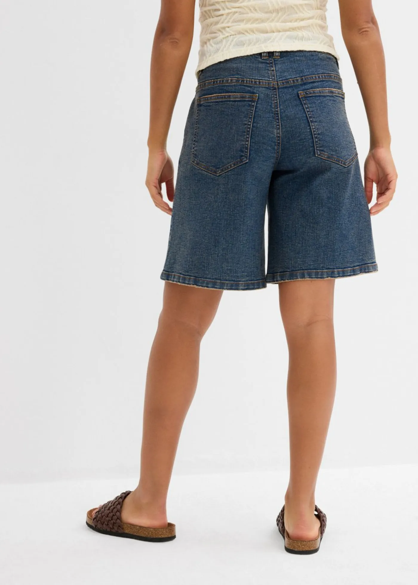 Sale Bermudas vaqueras de talle medio Mujer Shorts|Vaqueros