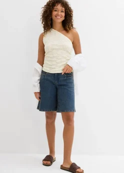 Sale Bermudas vaqueras de talle medio Mujer Shorts|Vaqueros