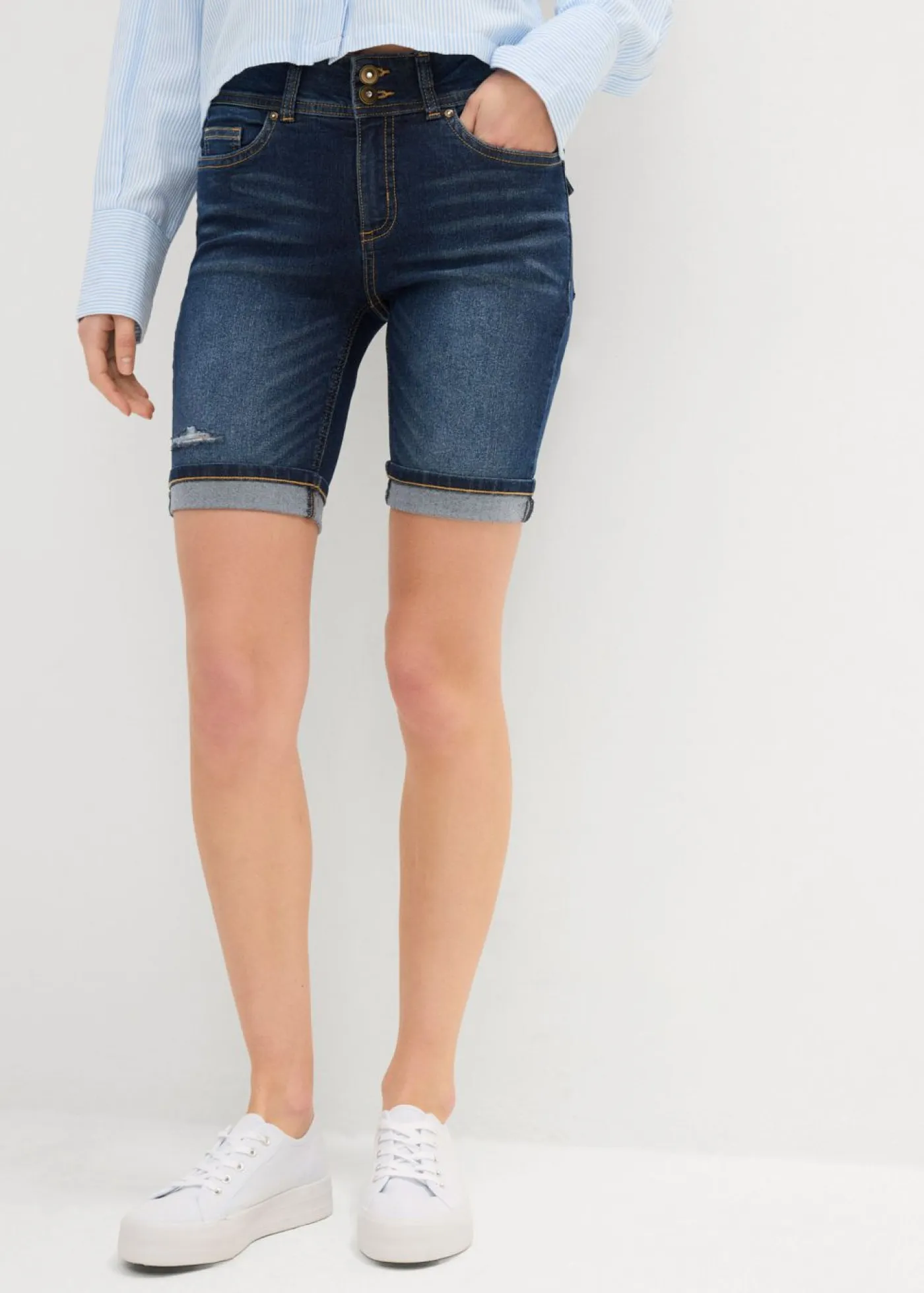 Discount Bermudas vaqueras de talle medio Mujer Shorts|Vaqueros