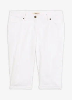 Discount Bermudas vaqueras, elásticas, con bajo enrollado Mujer Shorts|Vaqueros