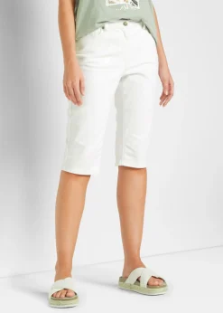 Discount Bermudas vaqueras, elásticas, con bajo enrollado Mujer Shorts|Vaqueros