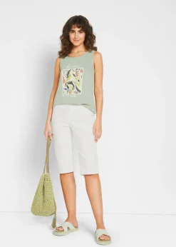 Discount Bermudas vaqueras, elásticas, con bajo enrollado Mujer Shorts|Vaqueros