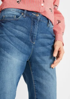 Hot Bermudas vaqueras, elásticas, con bajo enrollado Mujer Shorts|Vaqueros