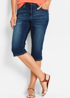 Outlet Bermudas vaqueras, mid waist, con cintura cómoda Mujer Shorts|Vaqueros