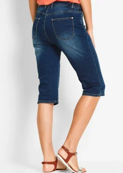 Outlet Bermudas vaqueras, mid waist, con cintura cómoda Mujer Shorts|Vaqueros