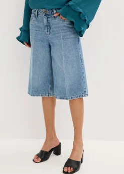 Outlet Bermudas vaqueras mid waist, low stretch Mujer Shorts|Vaqueros