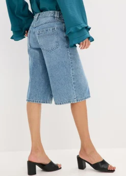 Outlet Bermudas vaqueras mid waist, low stretch Mujer Shorts|Vaqueros