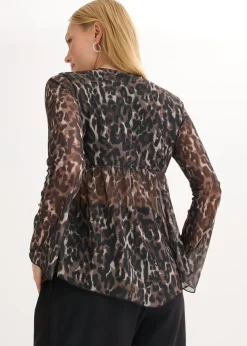 Discount Blusa ajustada de malla Mujer Camisas Y Blusas|Novedades