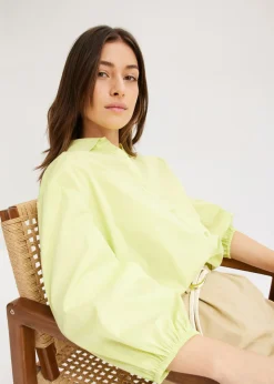 Best Blusa asimétrica con mangas abullonadas Mujer Camisas Y Blusas
