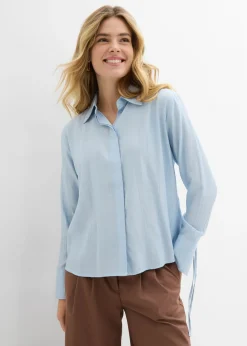 Online Blusa camisera de mezcla de viscosa fluida Mujer Camisas Y Blusas