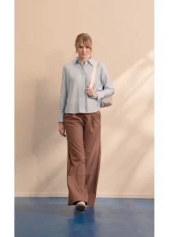 Online Blusa camisera de mezcla de viscosa fluida Mujer Camisas Y Blusas