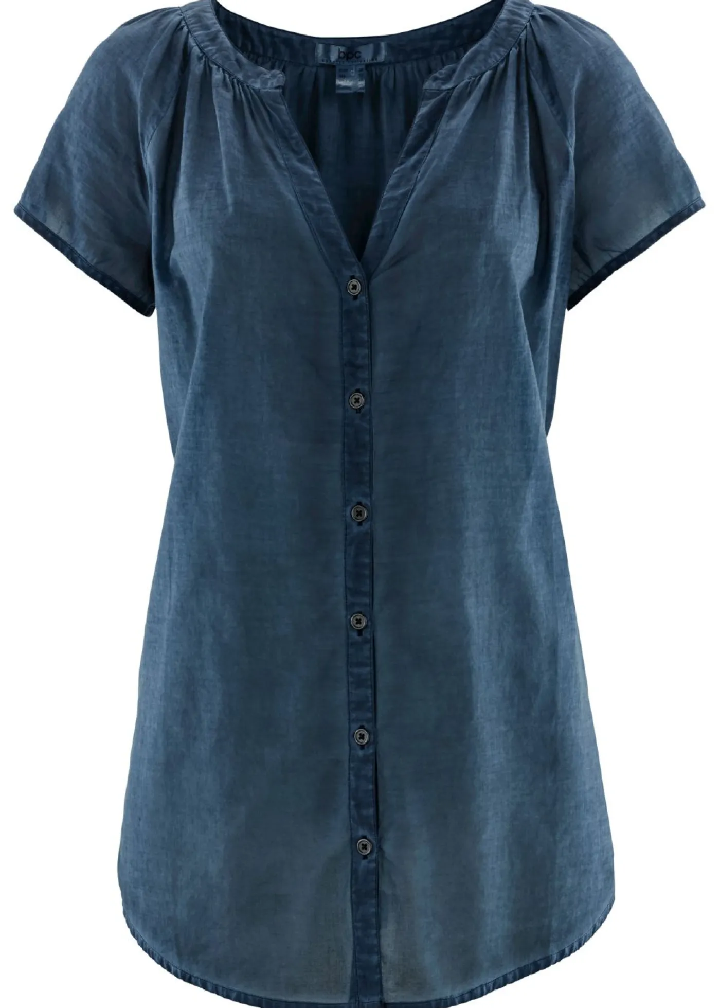 Best Blusa cold-dye de manga corta en algodón sostenible Mujer Camisas Y Blusas