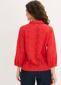 Outlet Blusa con bordado calado Mujer Camisas Y Blusas