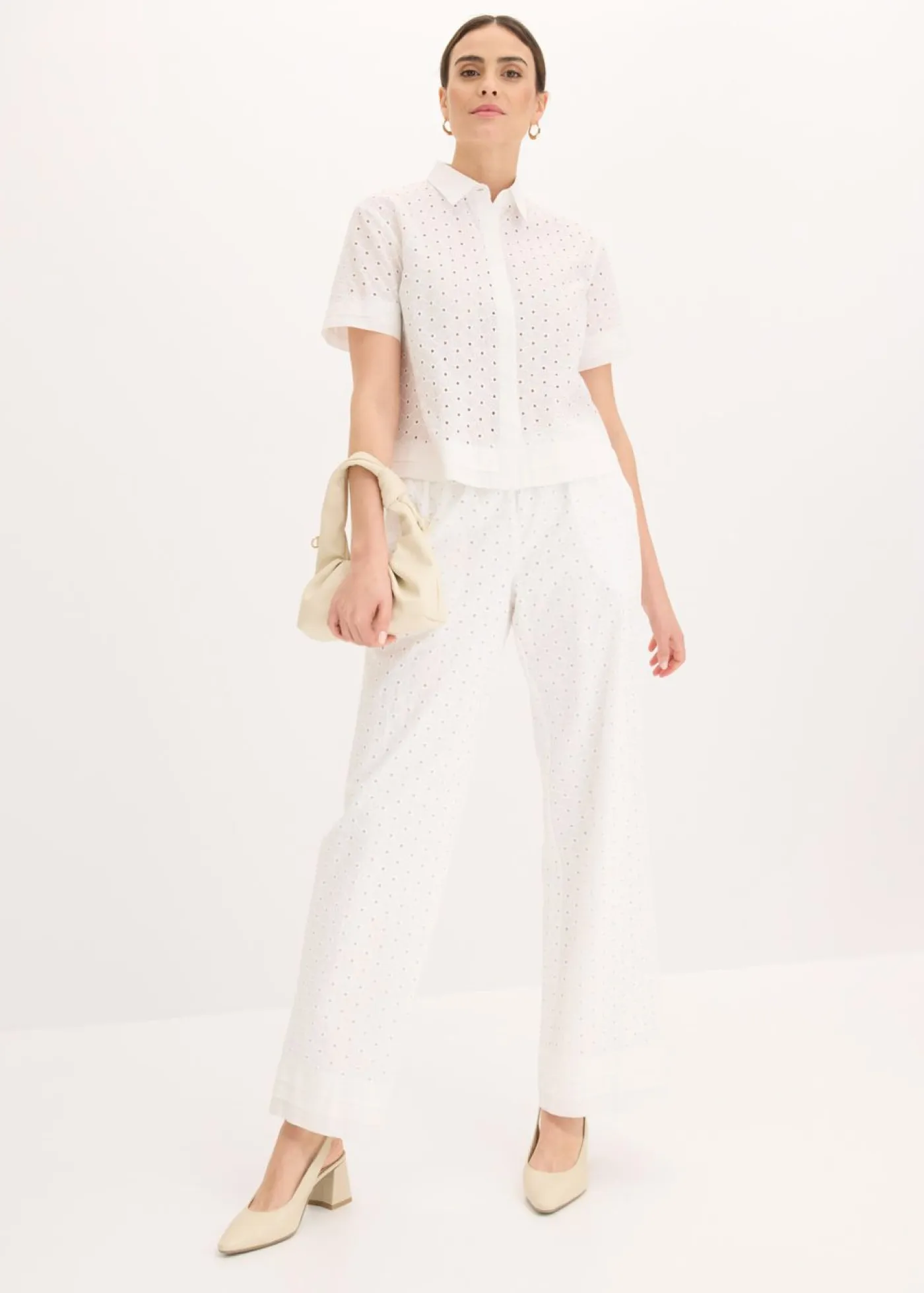Outlet Blusa con bordado calado Mujer Camisas Y Blusas