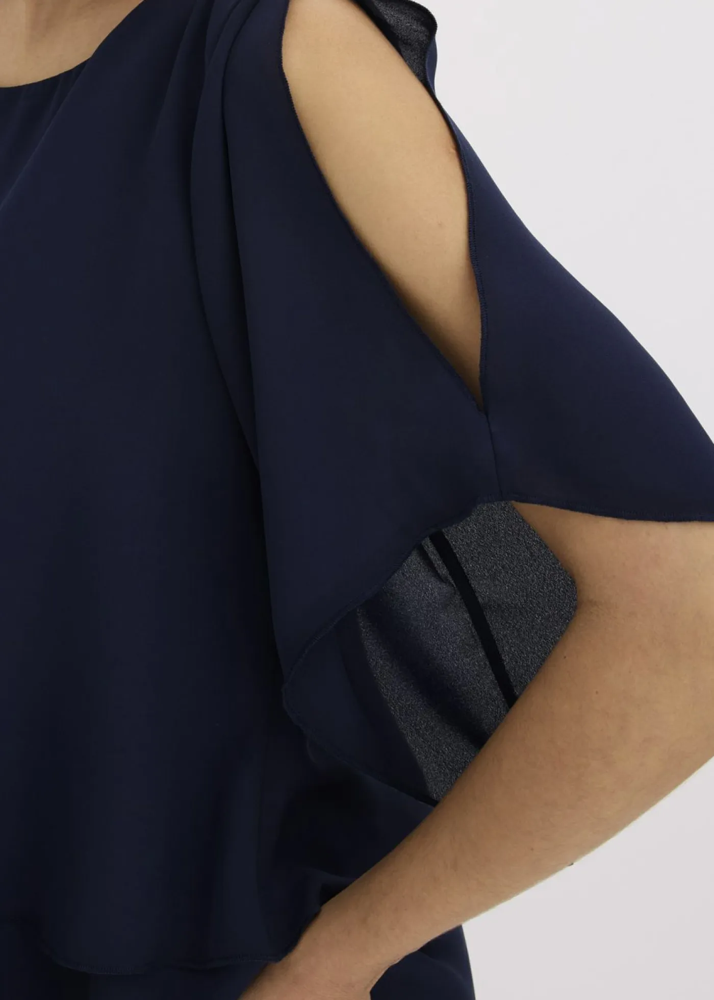 Blusa con cremallera con aspecto de capas Mujer Camisas Y Blusas|Novedades
