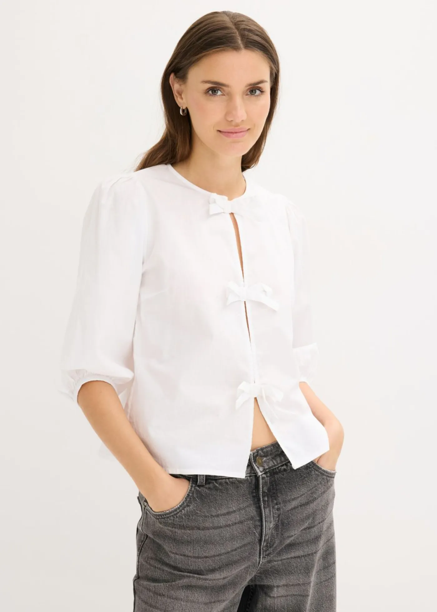 Hot Blusa con detalle de lazo Mujer Camisas Y Blusas