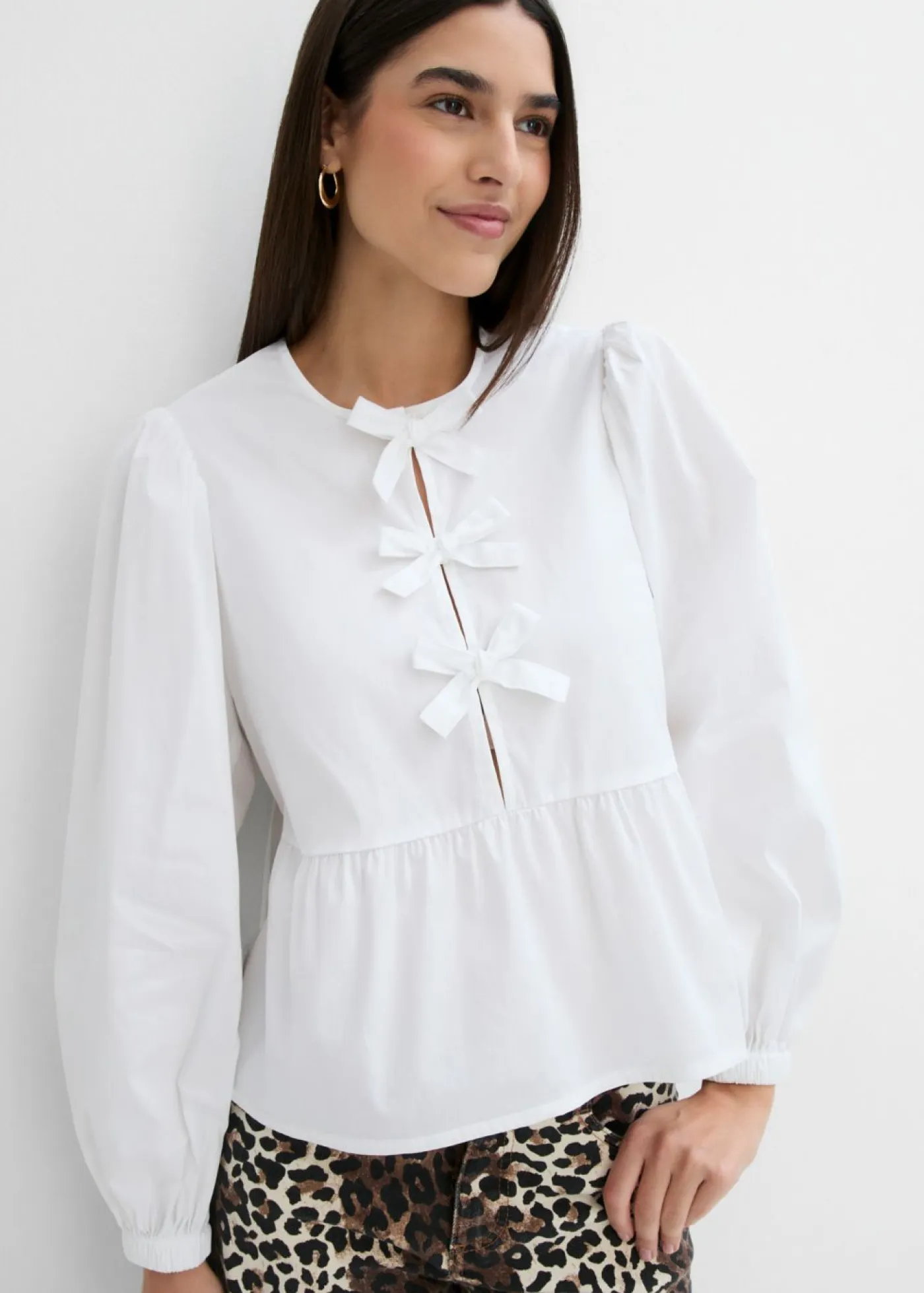 Sale Blusa con detalles de lazo Mujer Camisas Y Blusas