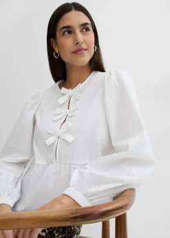 Sale Blusa con detalles de lazo Mujer Camisas Y Blusas